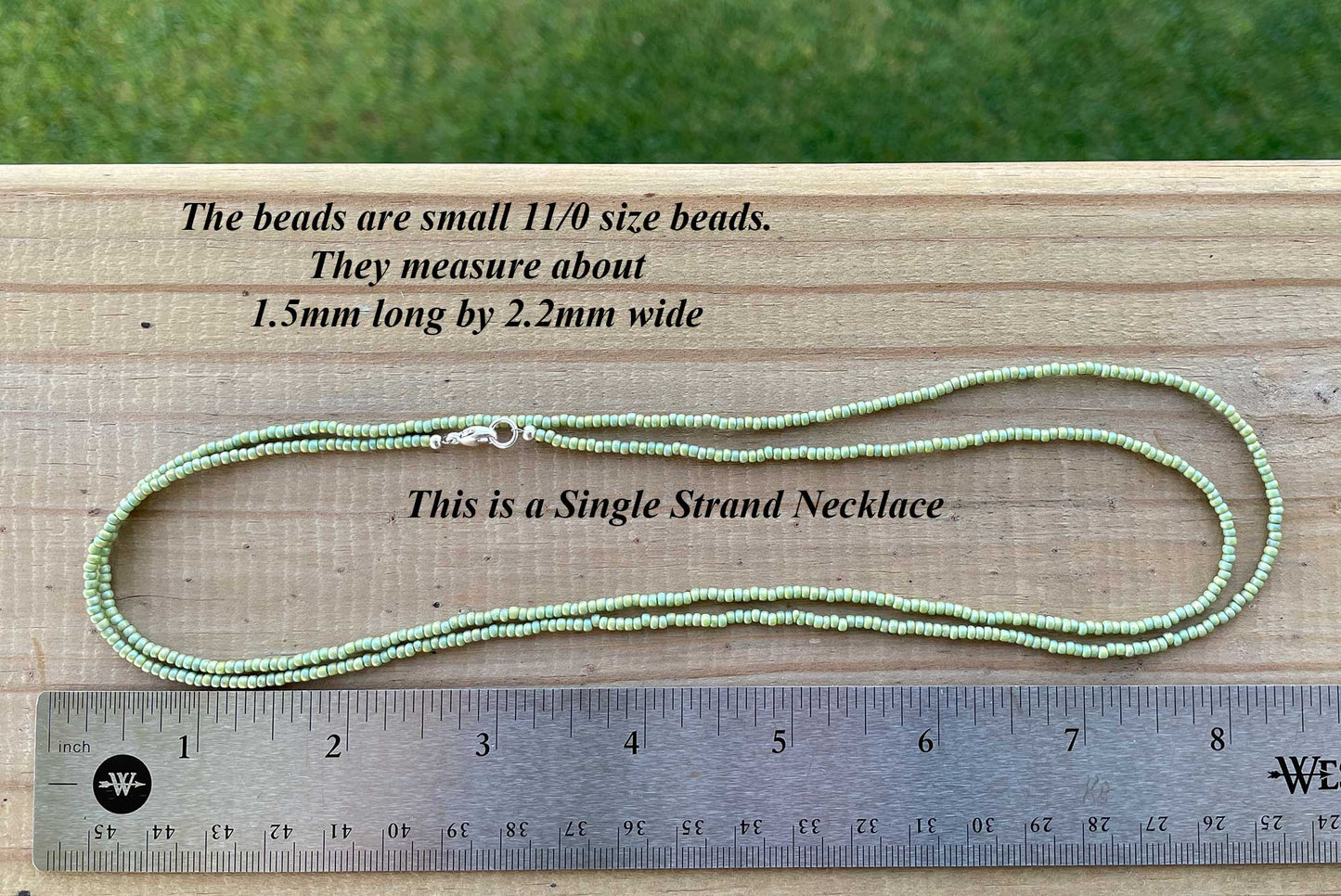 Light Green Seed Bead Necklace
