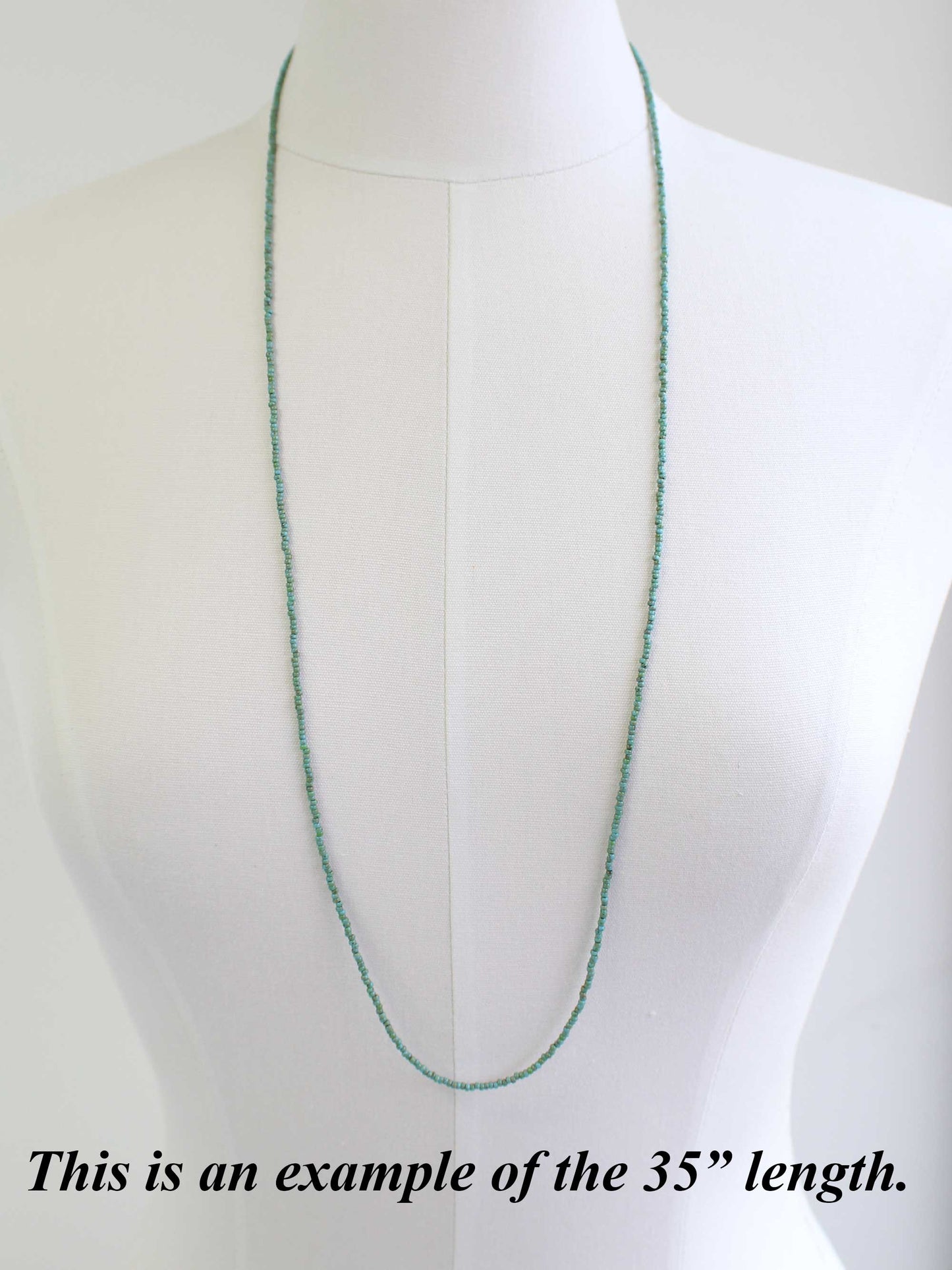 Turquoise Blue Picasso Seed Bead Necklace