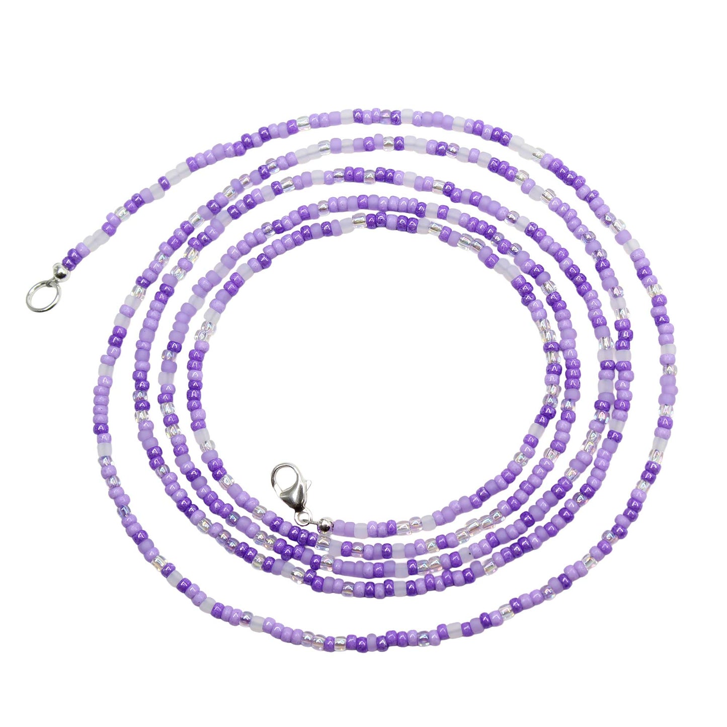 Mixed Purple Wisteria Seed Bead Necklace
