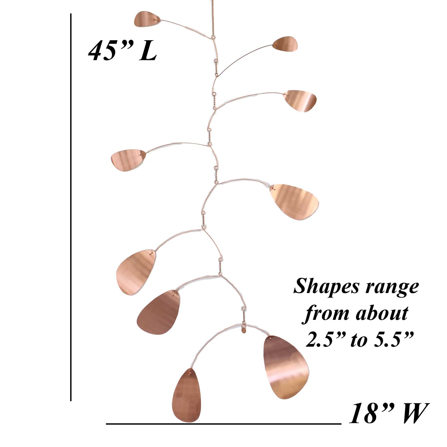 Handcrafted Kinetic Copper Mobile 45