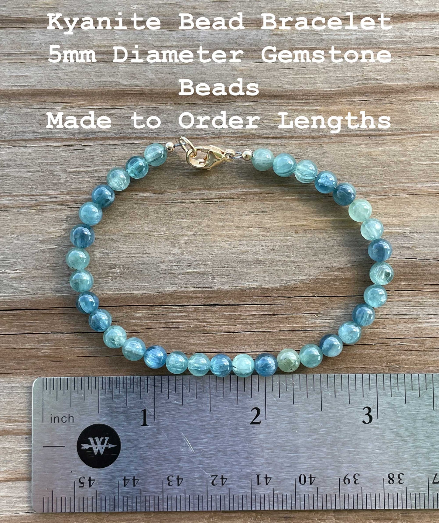 Kyanite Bead Bracelet with Clasp