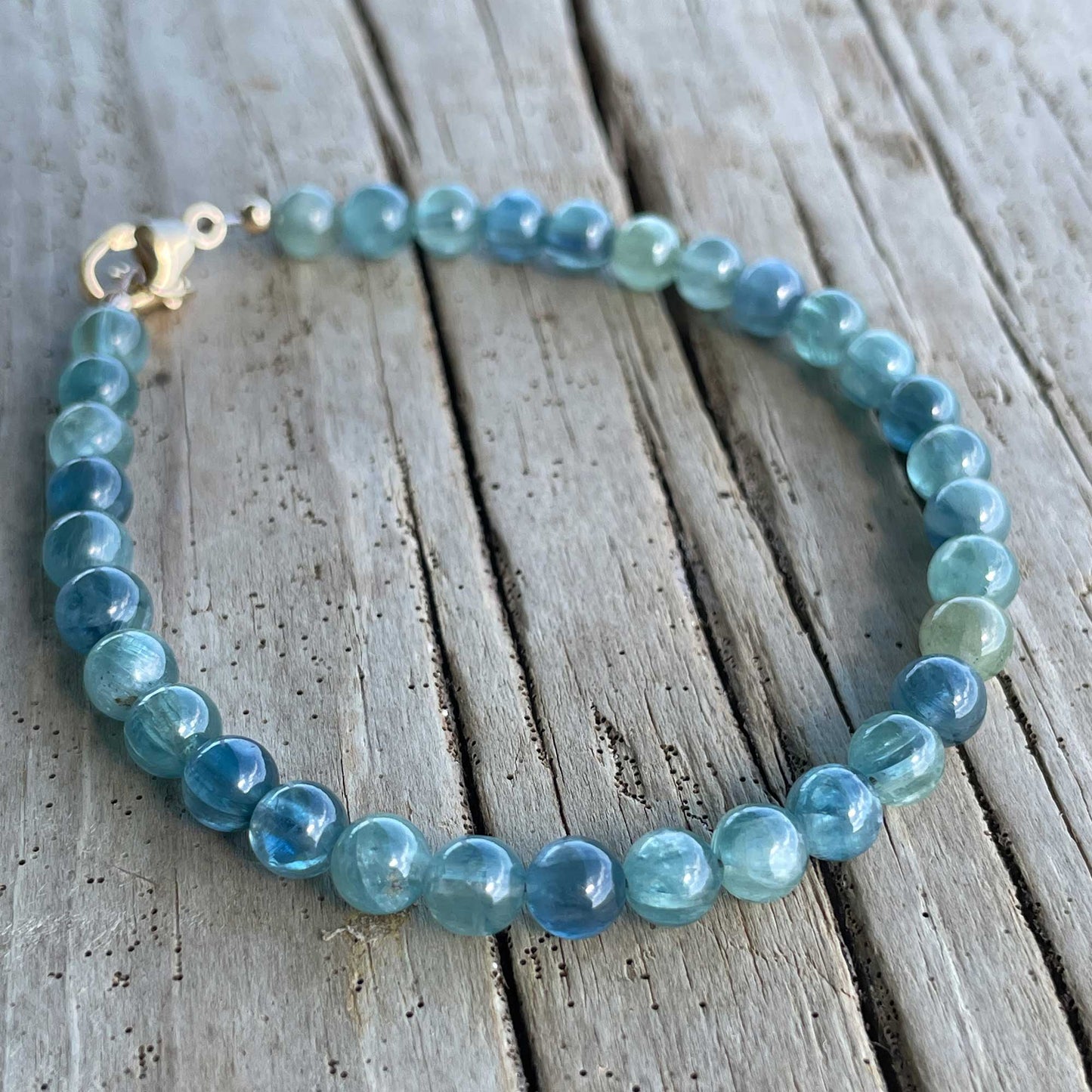 Kyanite Bead Bracelet with Clasp