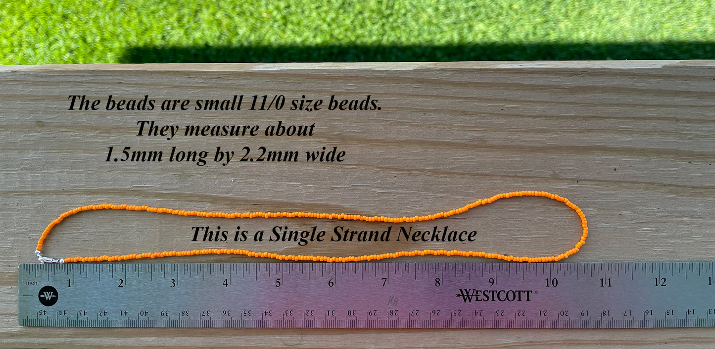 Matte Cantaloupe Orange Seed Bead Necklace