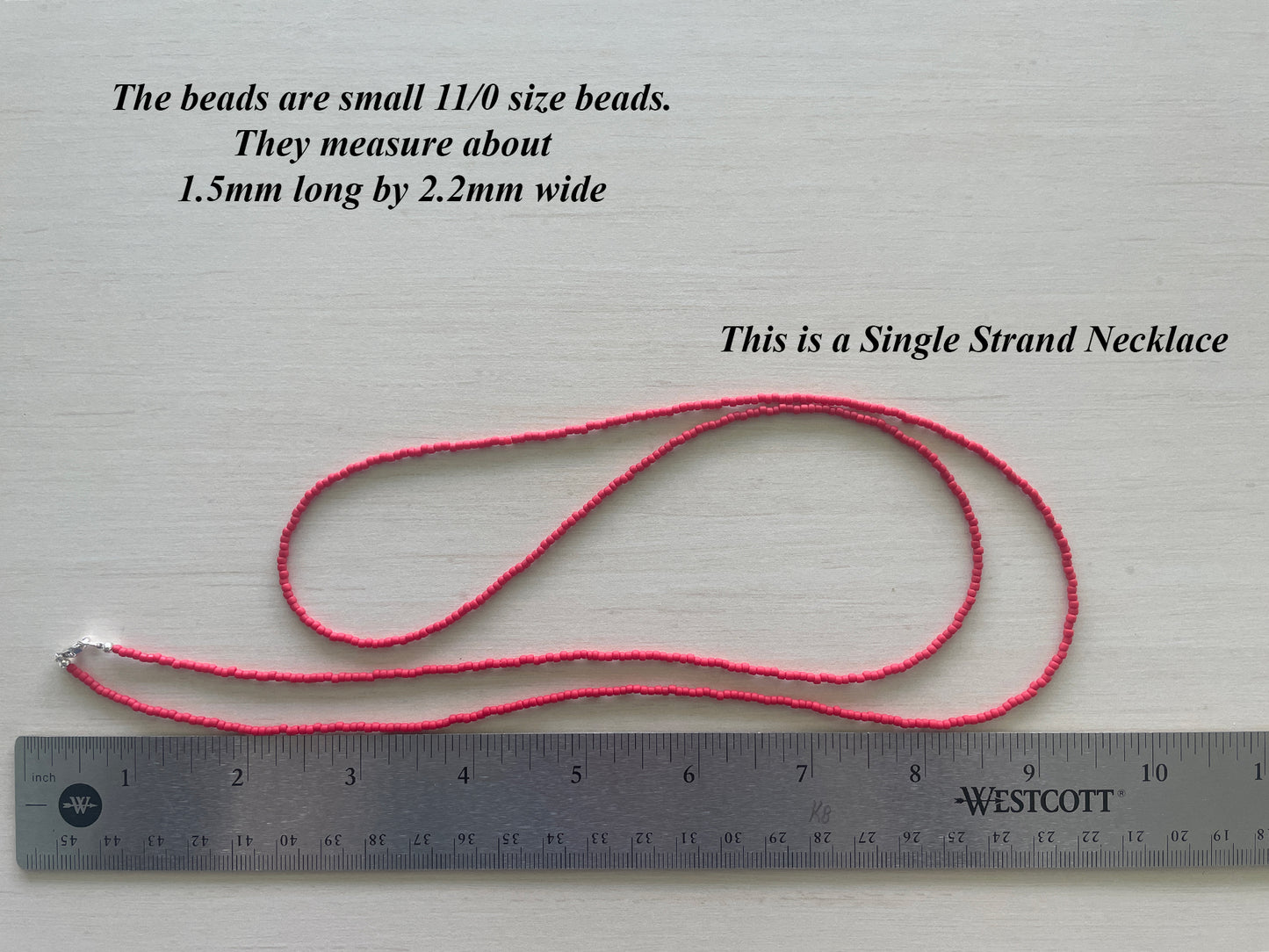 Matte Red Seed Bead Necklace