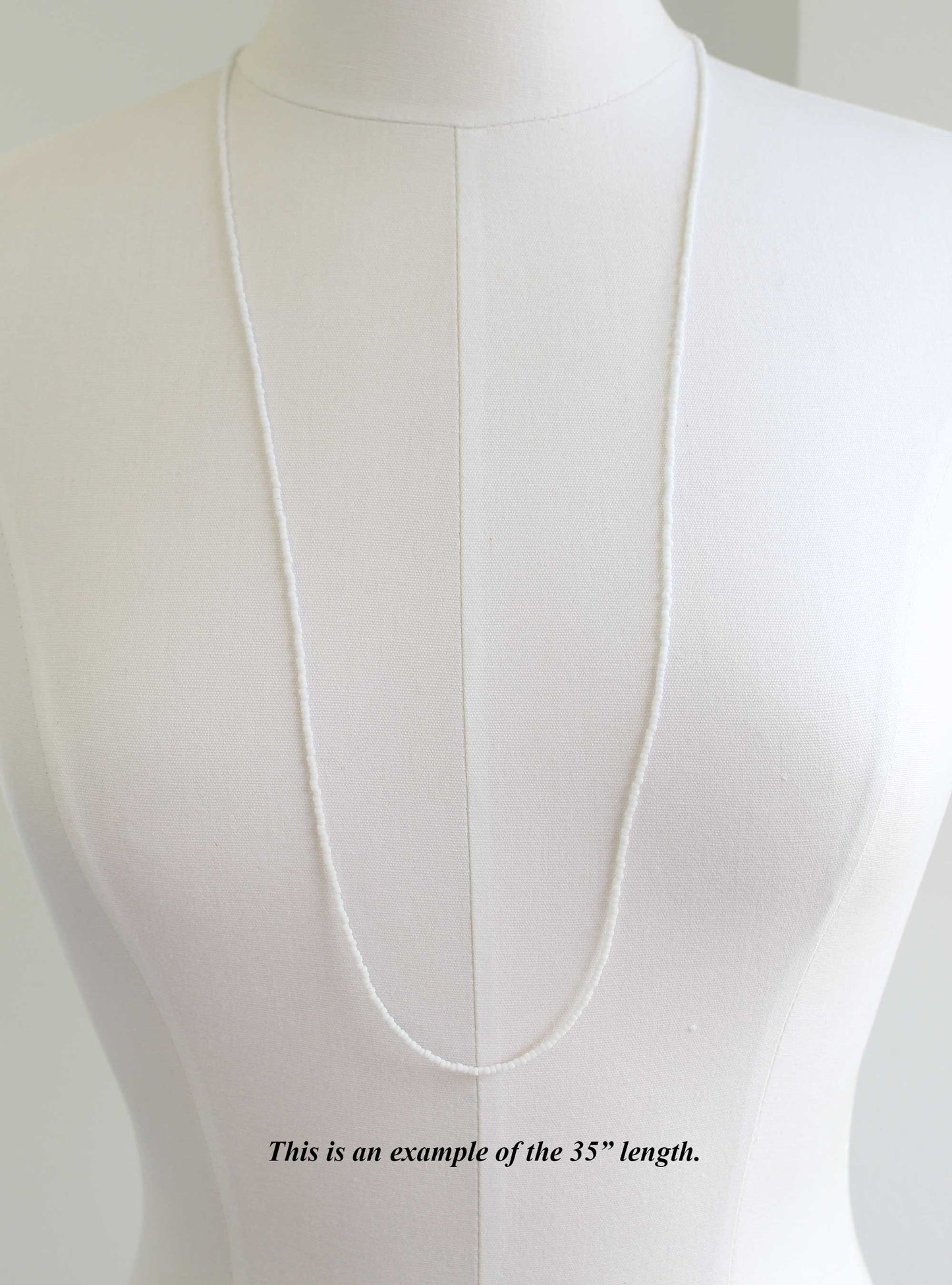 Frosted Matte White Seed Bead Necklace