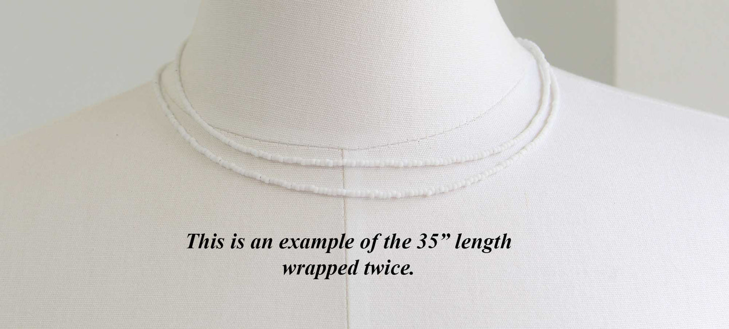 Frosted Matte White Seed Bead Necklace