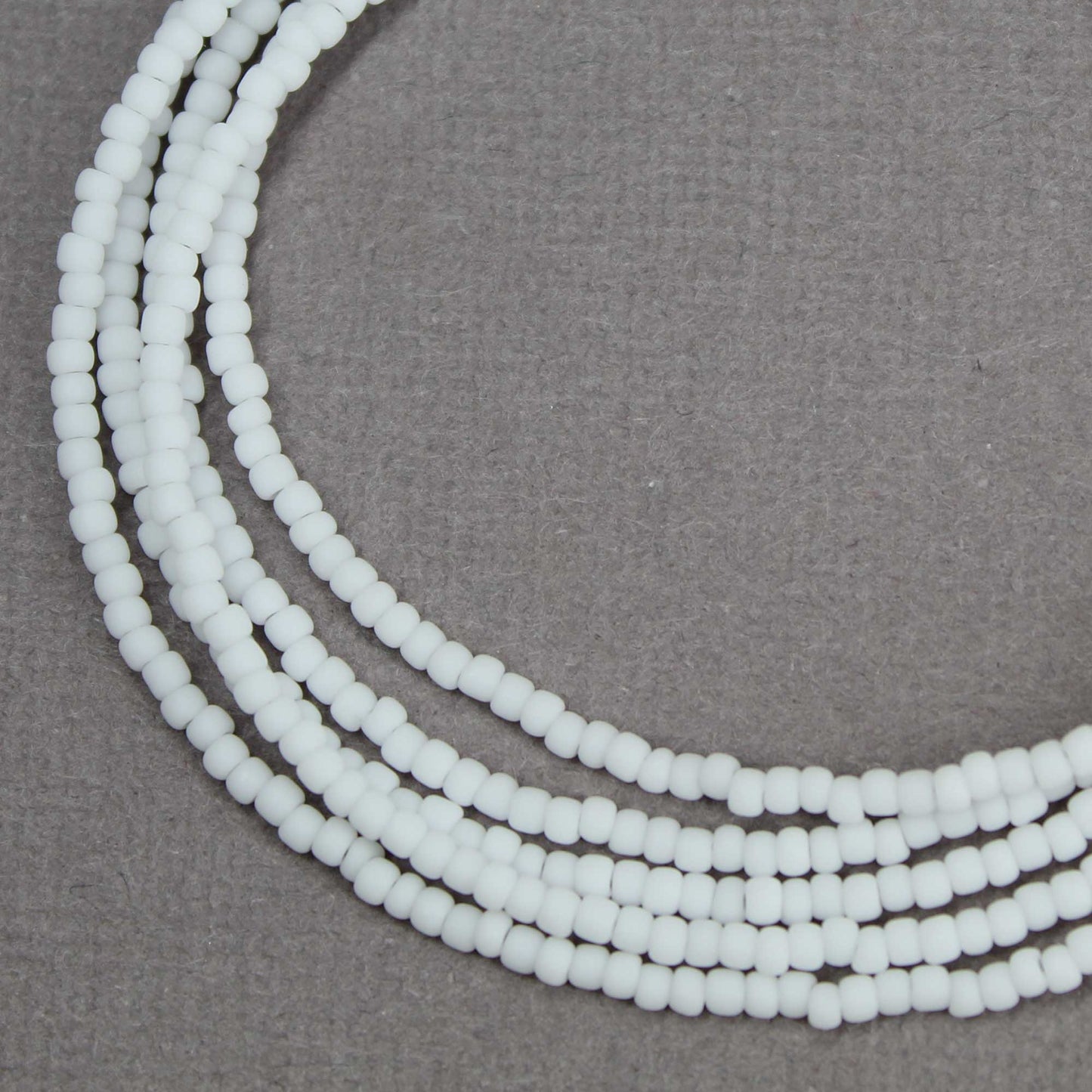 Frosted Matte White Seed Bead Necklace