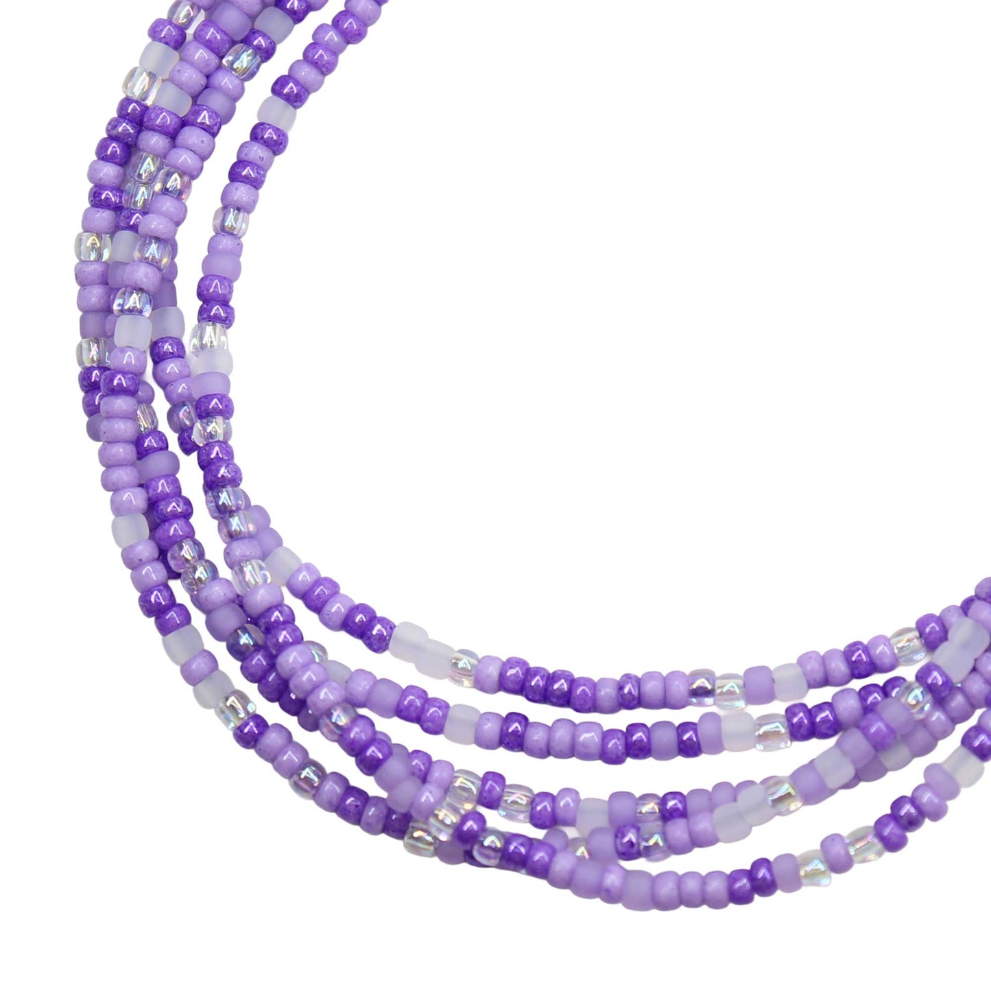 Mixed Purple Wisteria Seed Bead Necklace