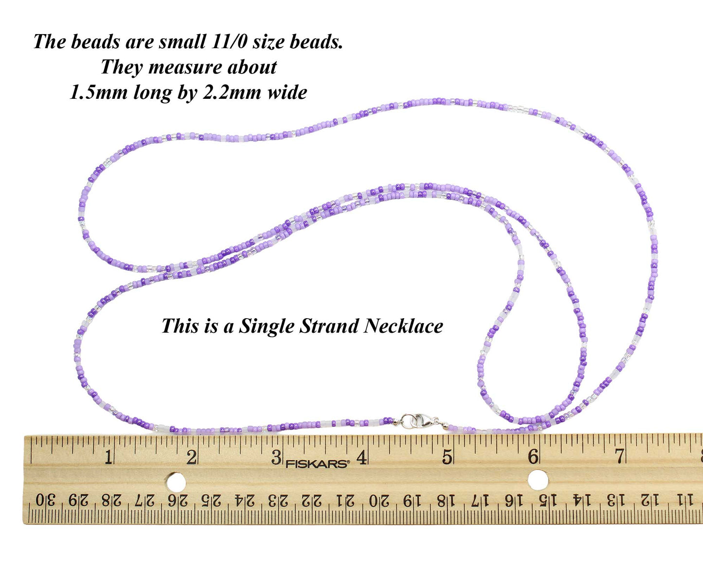 Mixed Purple Wisteria Seed Bead Necklace