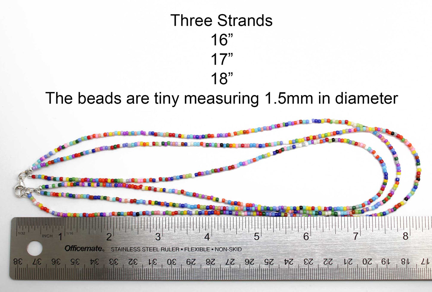 Colorful Multi Strand Seed Bead Necklace 