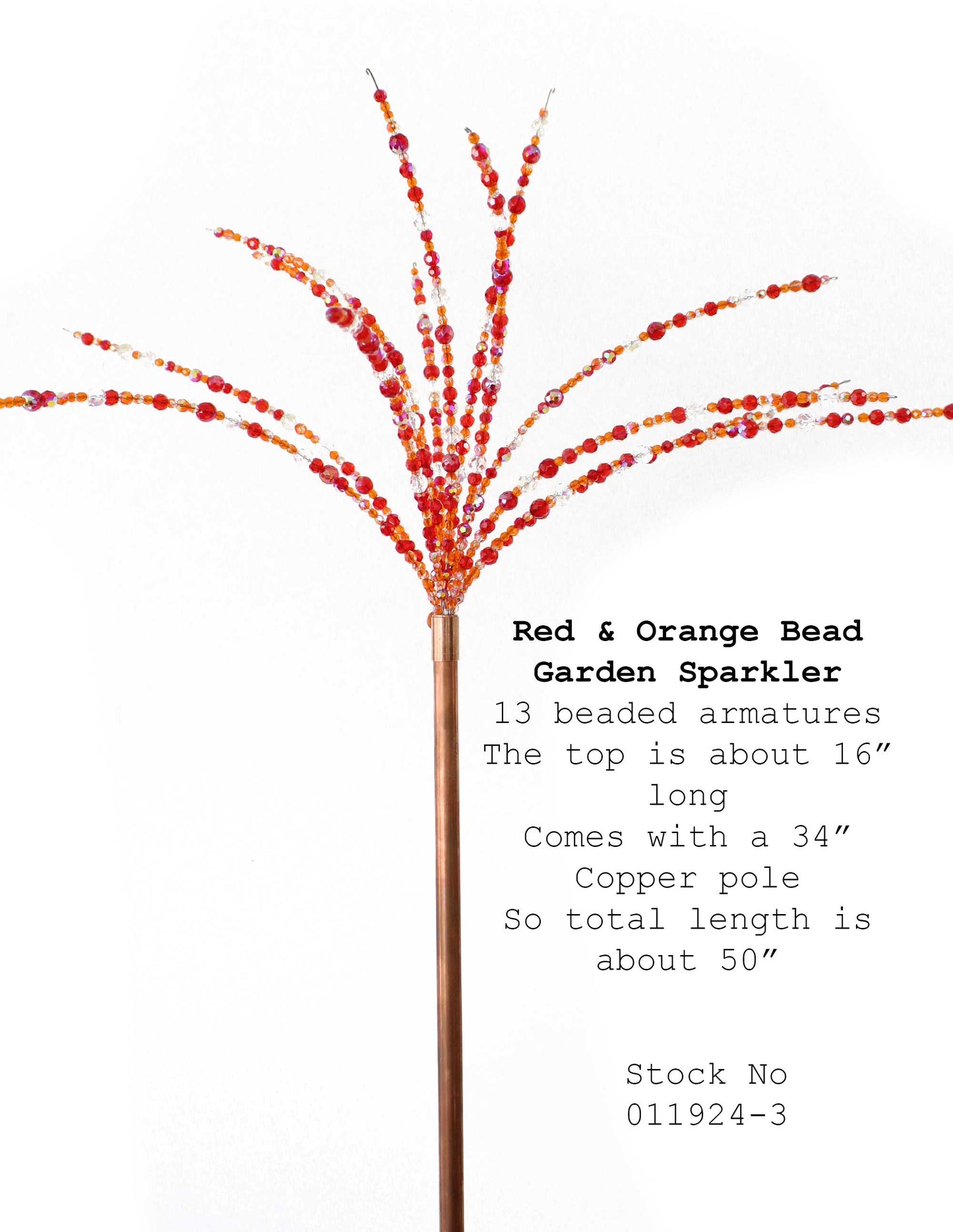 Red and Orange Crystal Bead Garden Sparkler
