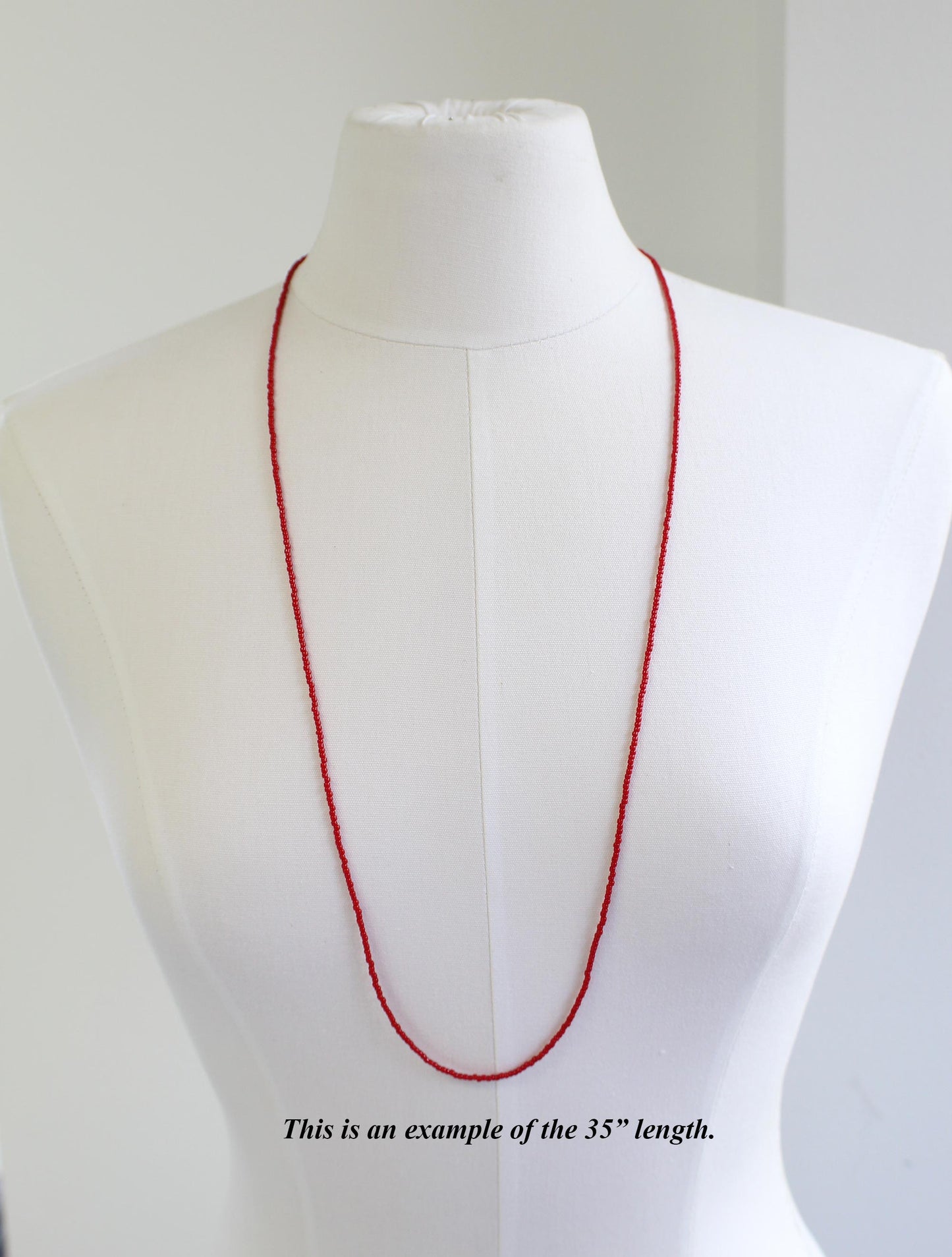 Pepper Red Seed Bead Necklace