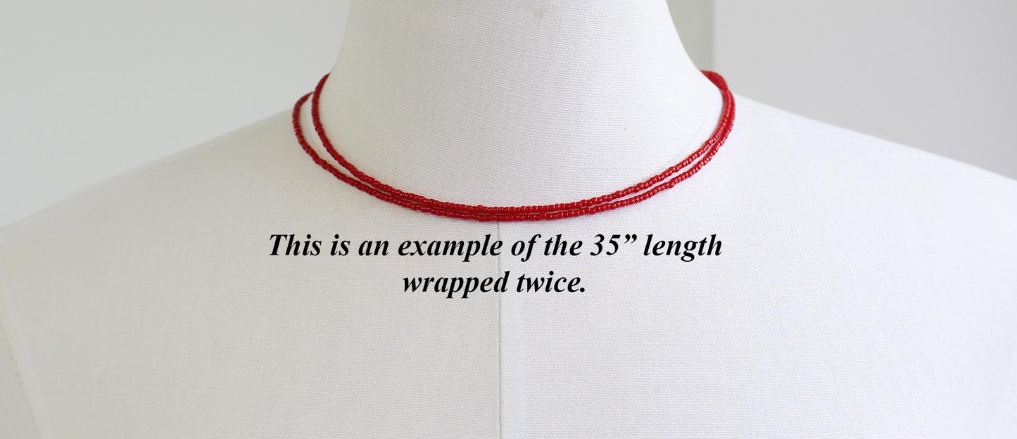 Pepper Red Seed Bead Necklace