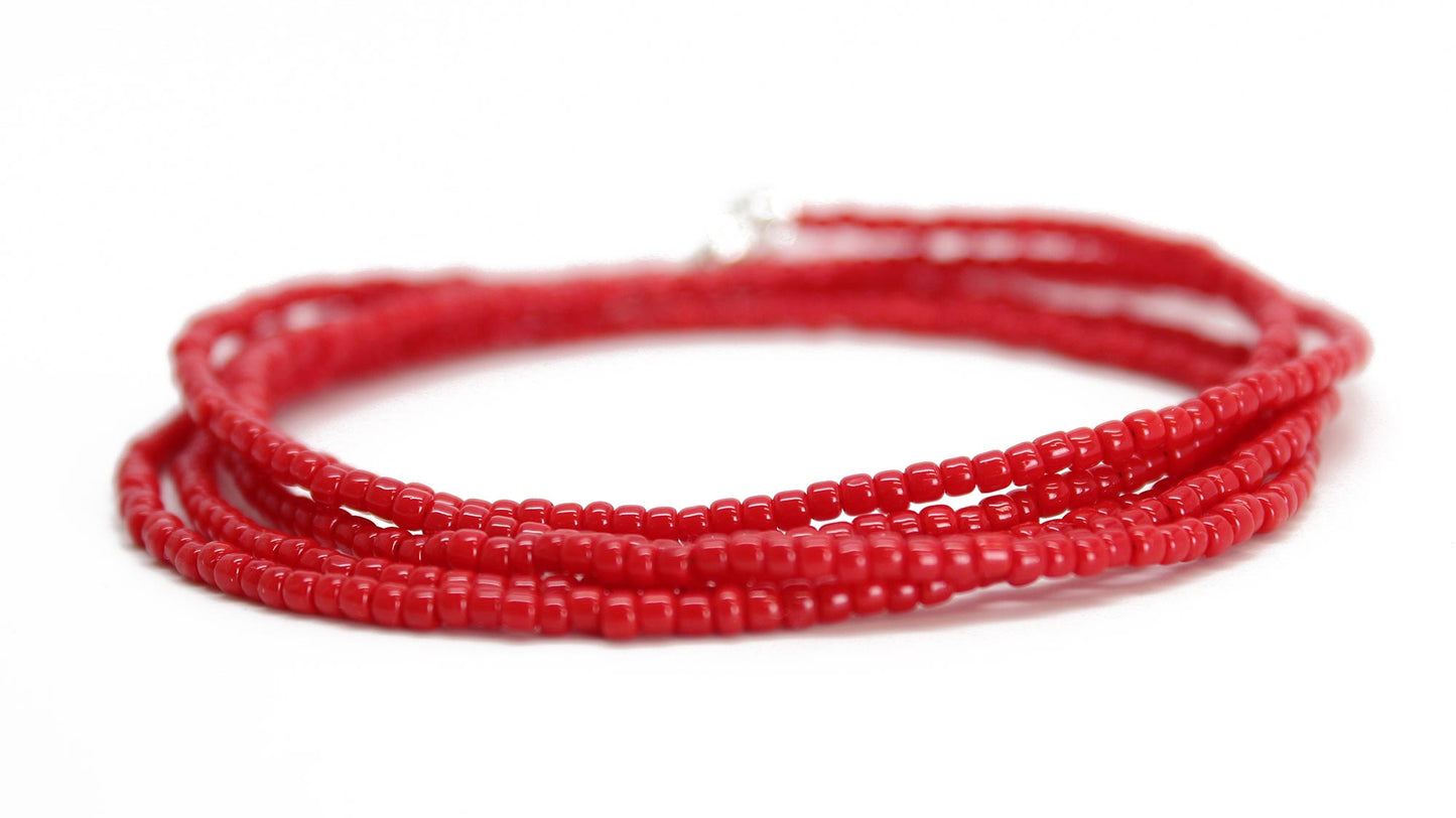 Pepper Red Seed Bead Necklace