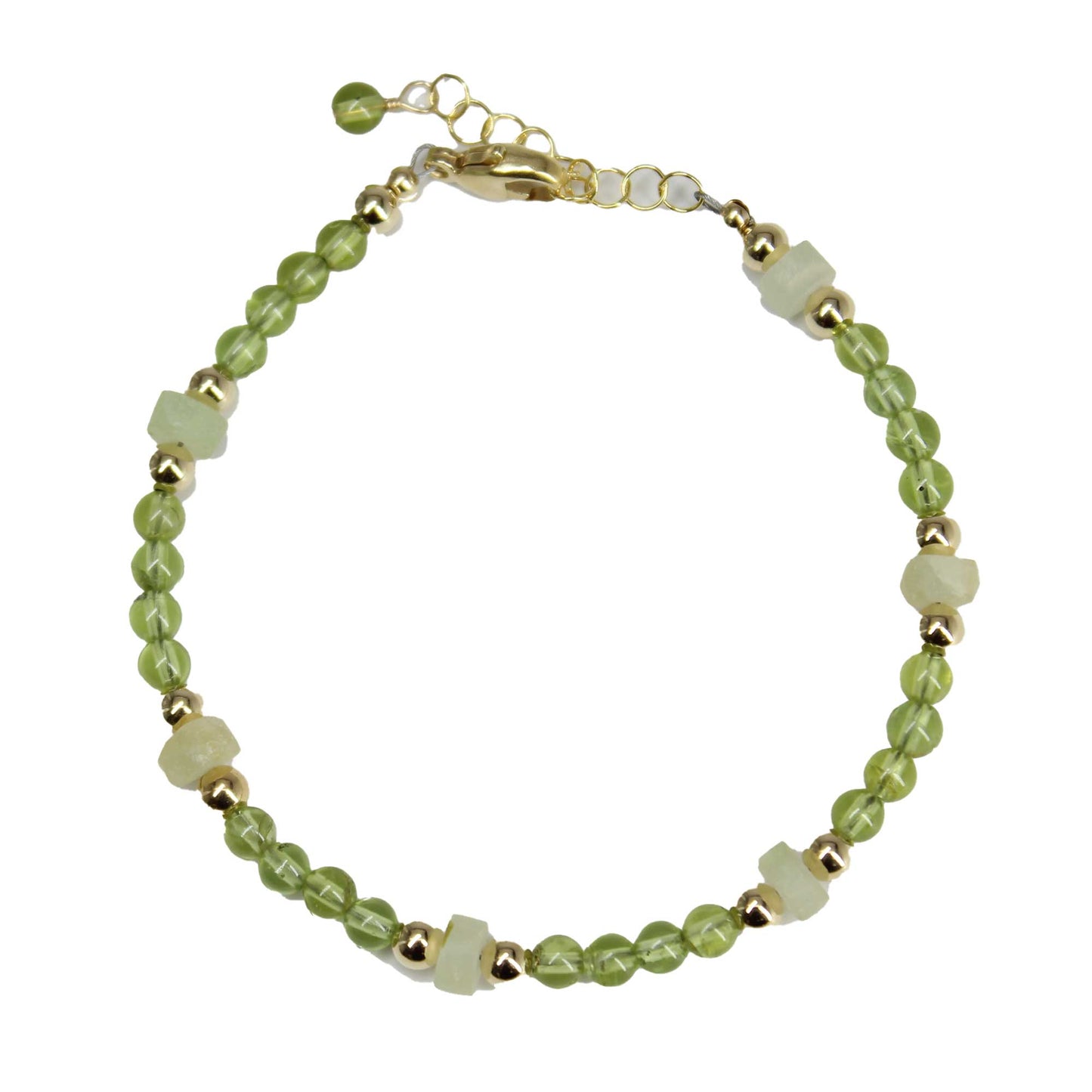 Peridot and Prehnite Bracelet
