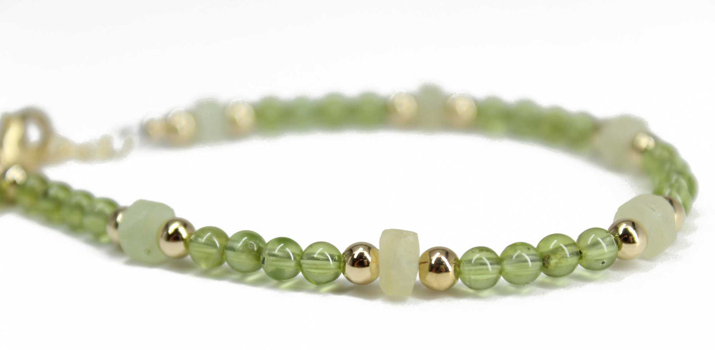 Peridot and Prehnite Bracelet