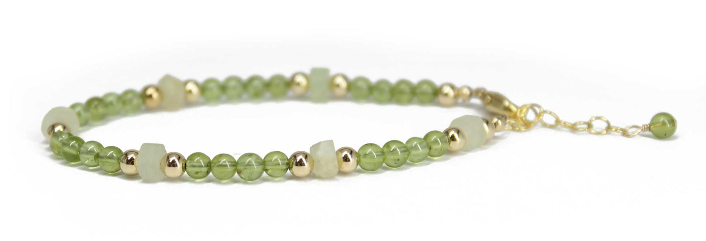 Peridot and Prehnite Bracelet