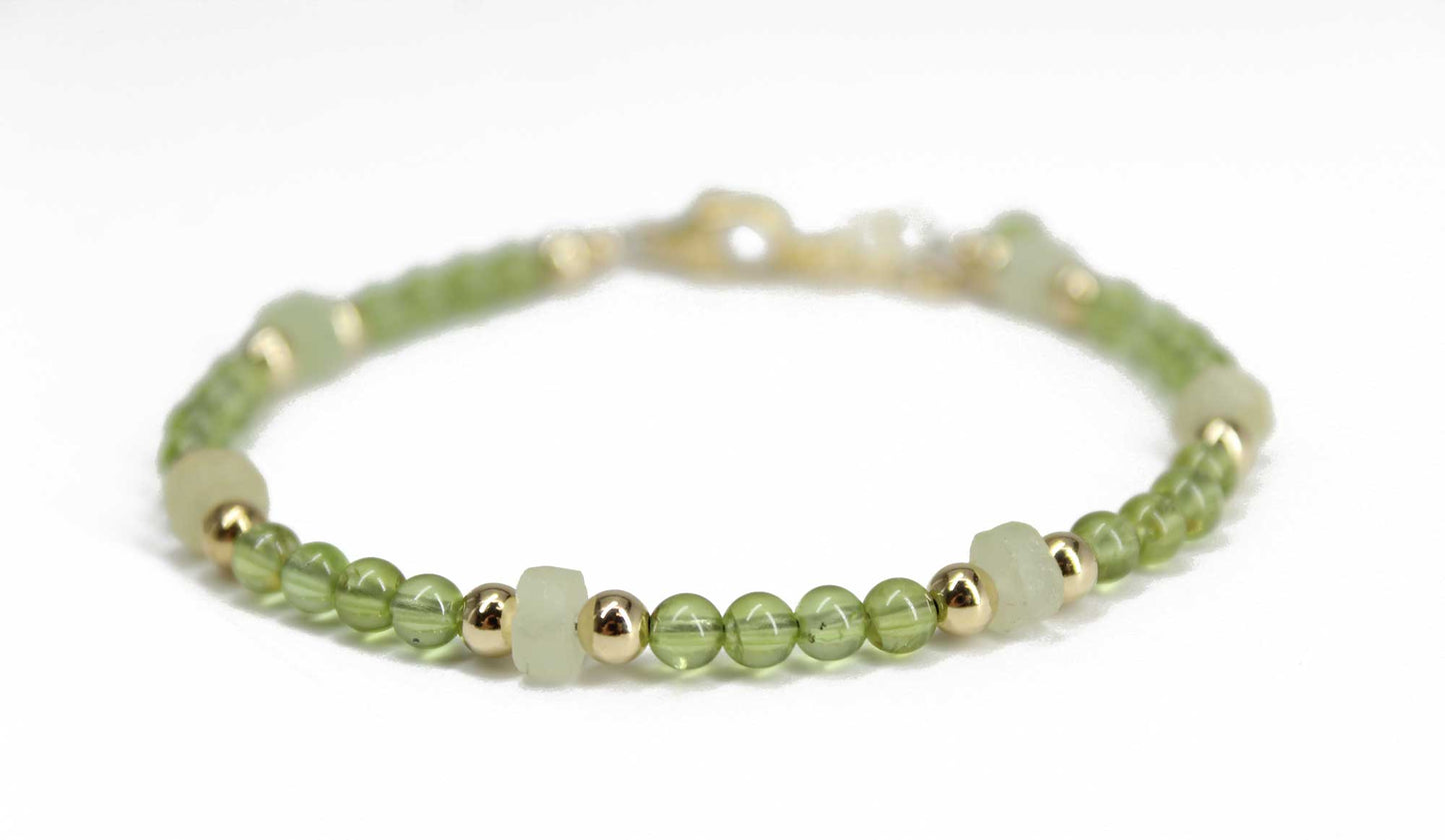 Peridot and Prehnite Bracelet