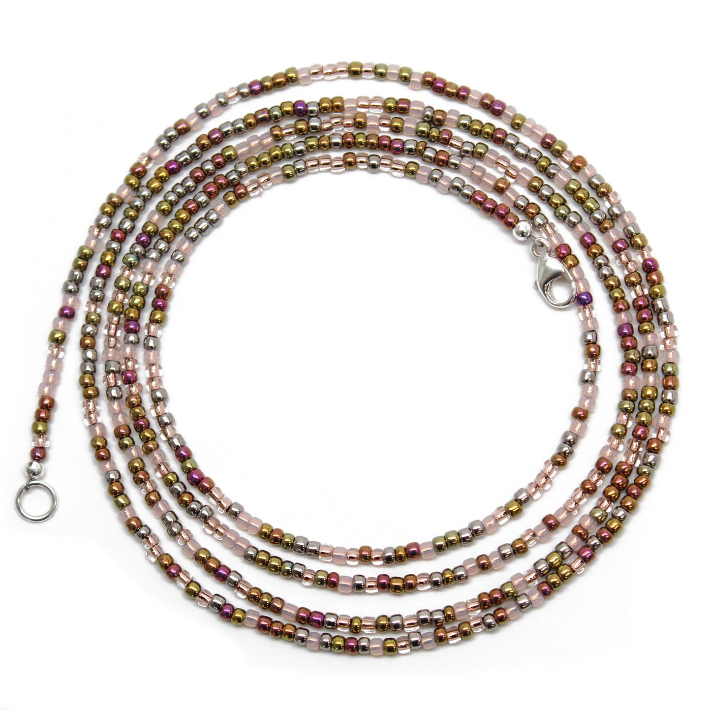 Pink Gold Seed Bead Necklace