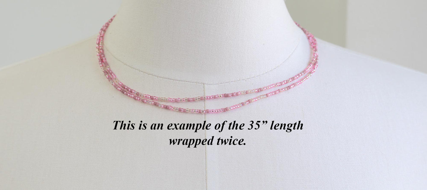 Pastel Pink Seed Bead Necklace