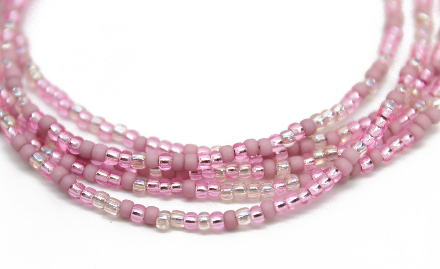 Pastel Pink Seed Bead Necklace