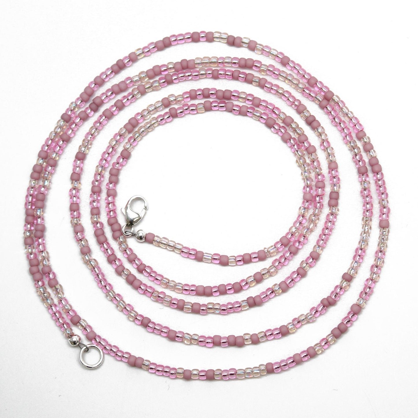 Pastel Pink Seed Bead Necklace