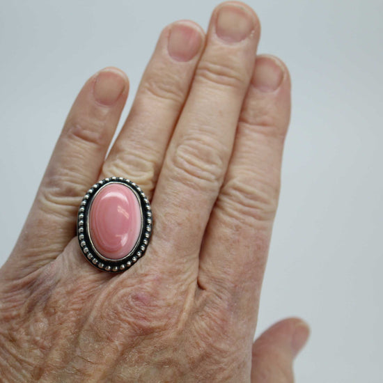 Pink Queen Conch Ring Sterling Silver Size 8 US