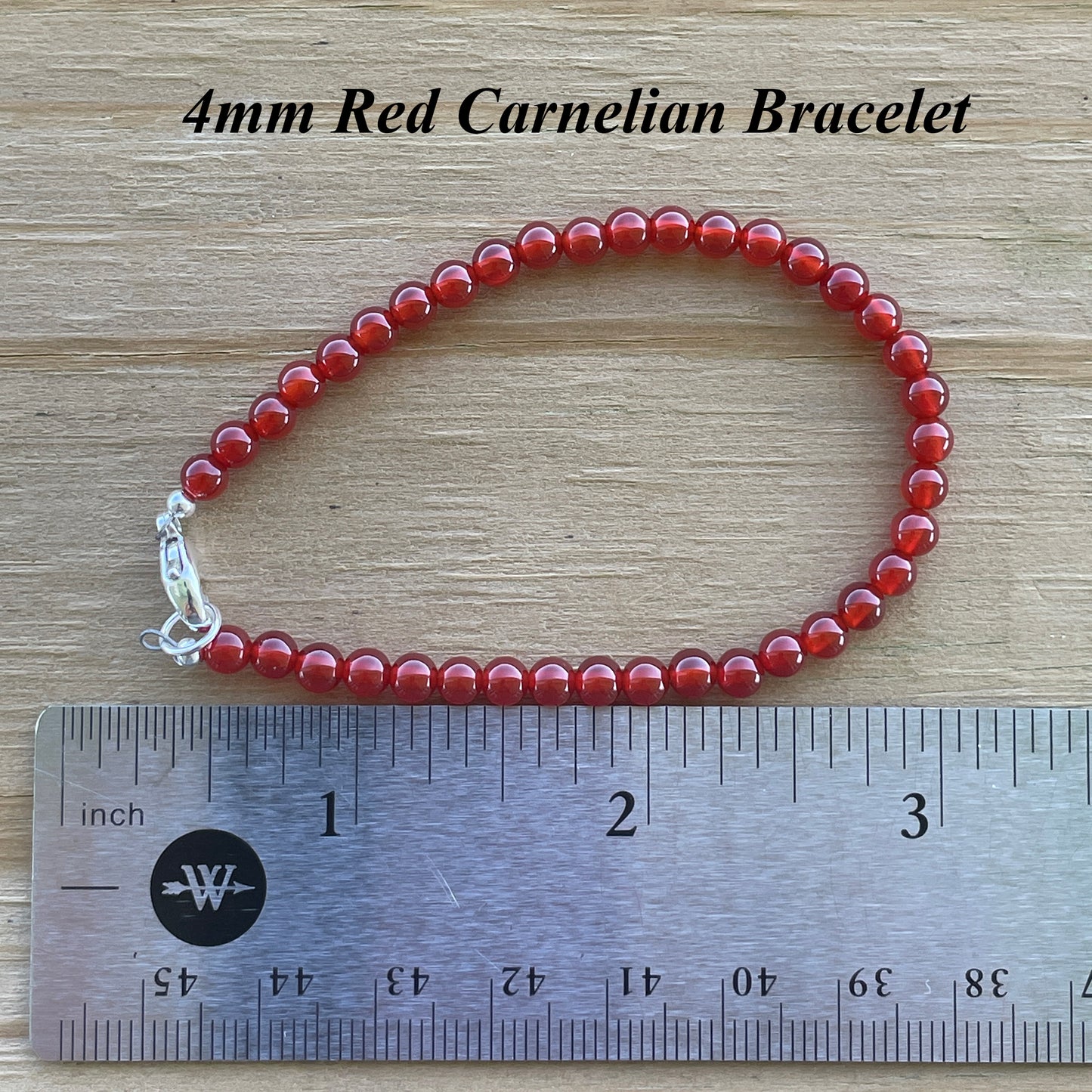 Red Carnelian Bead Bracelet