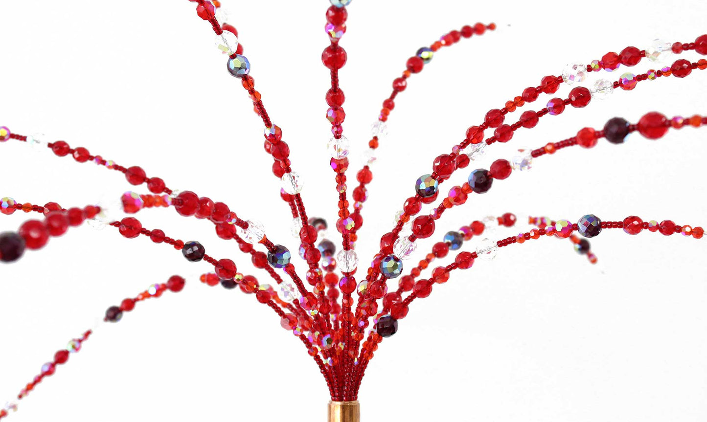 Ruby Red Crystal Bead Garden Sparkler