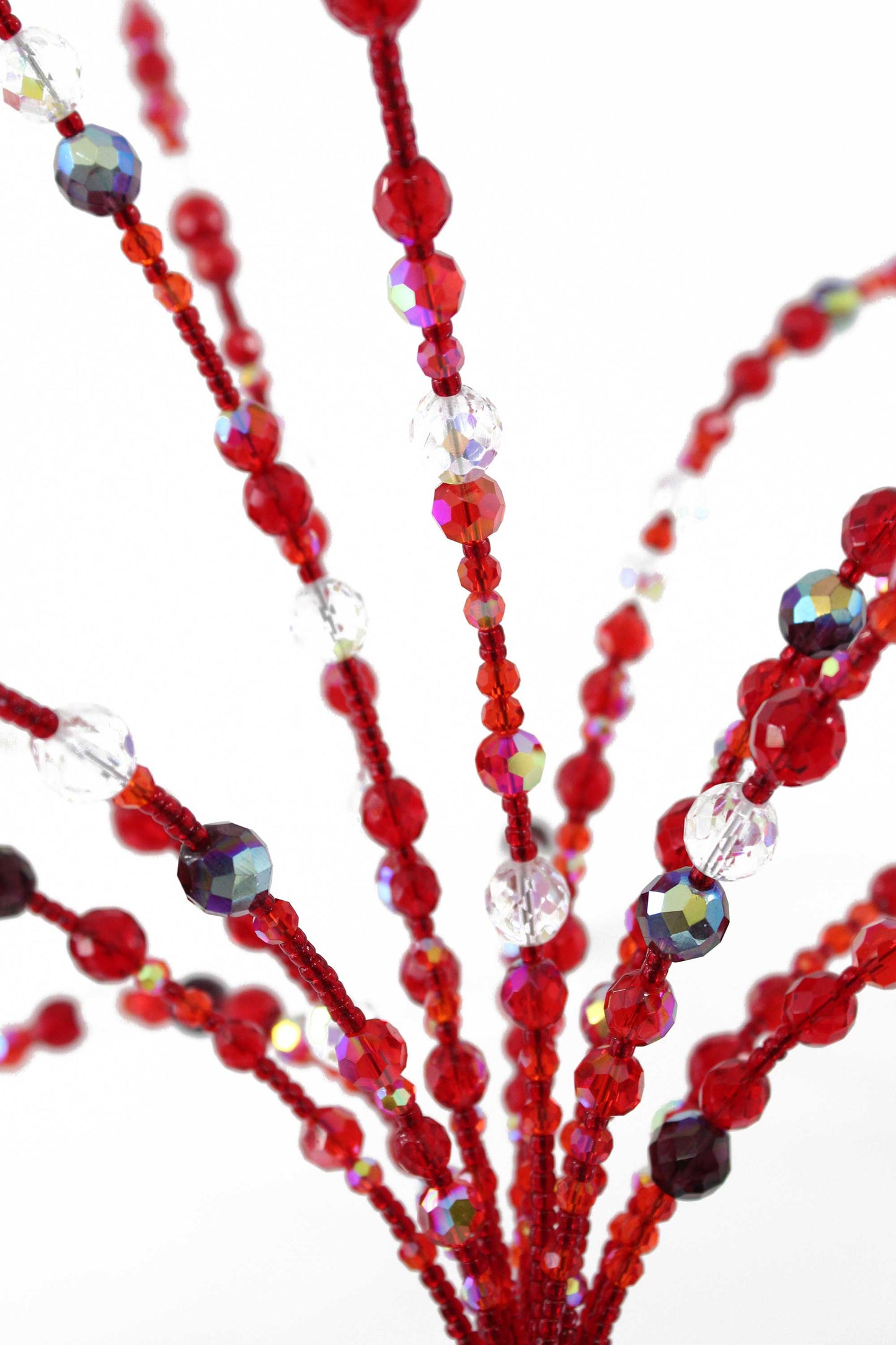 Ruby Red Crystal Bead Garden Sparkler