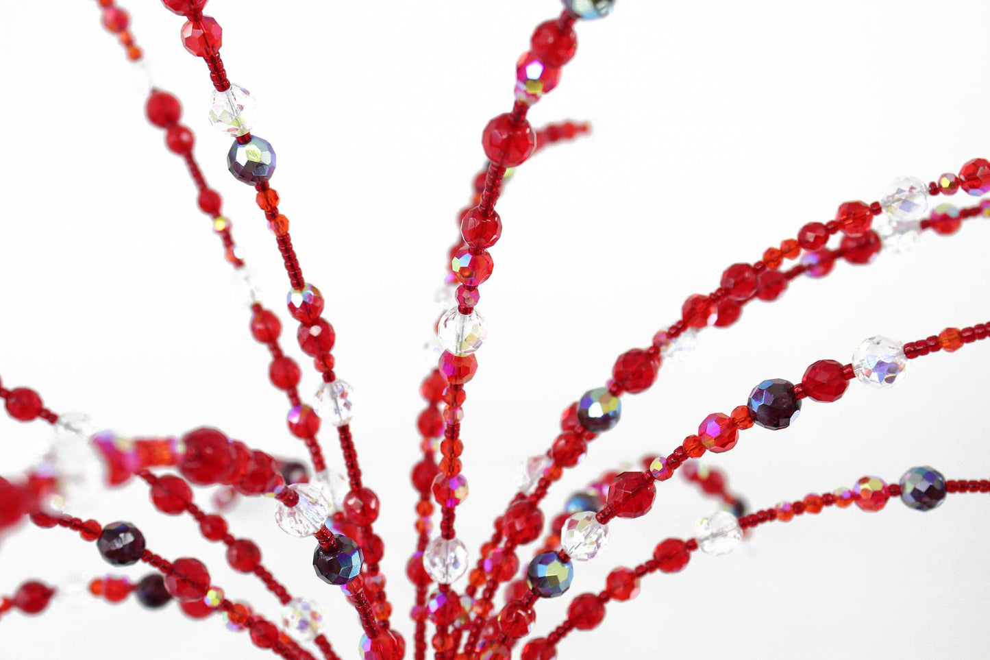 Ruby Red Crystal Bead Garden Sparkler