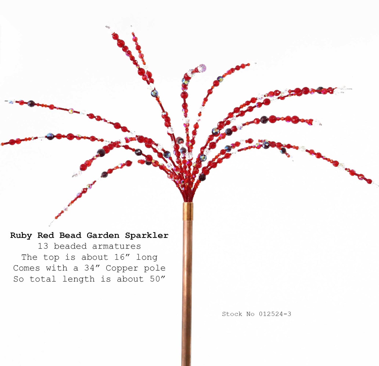 Ruby Red Crystal Bead Garden Sparkler
