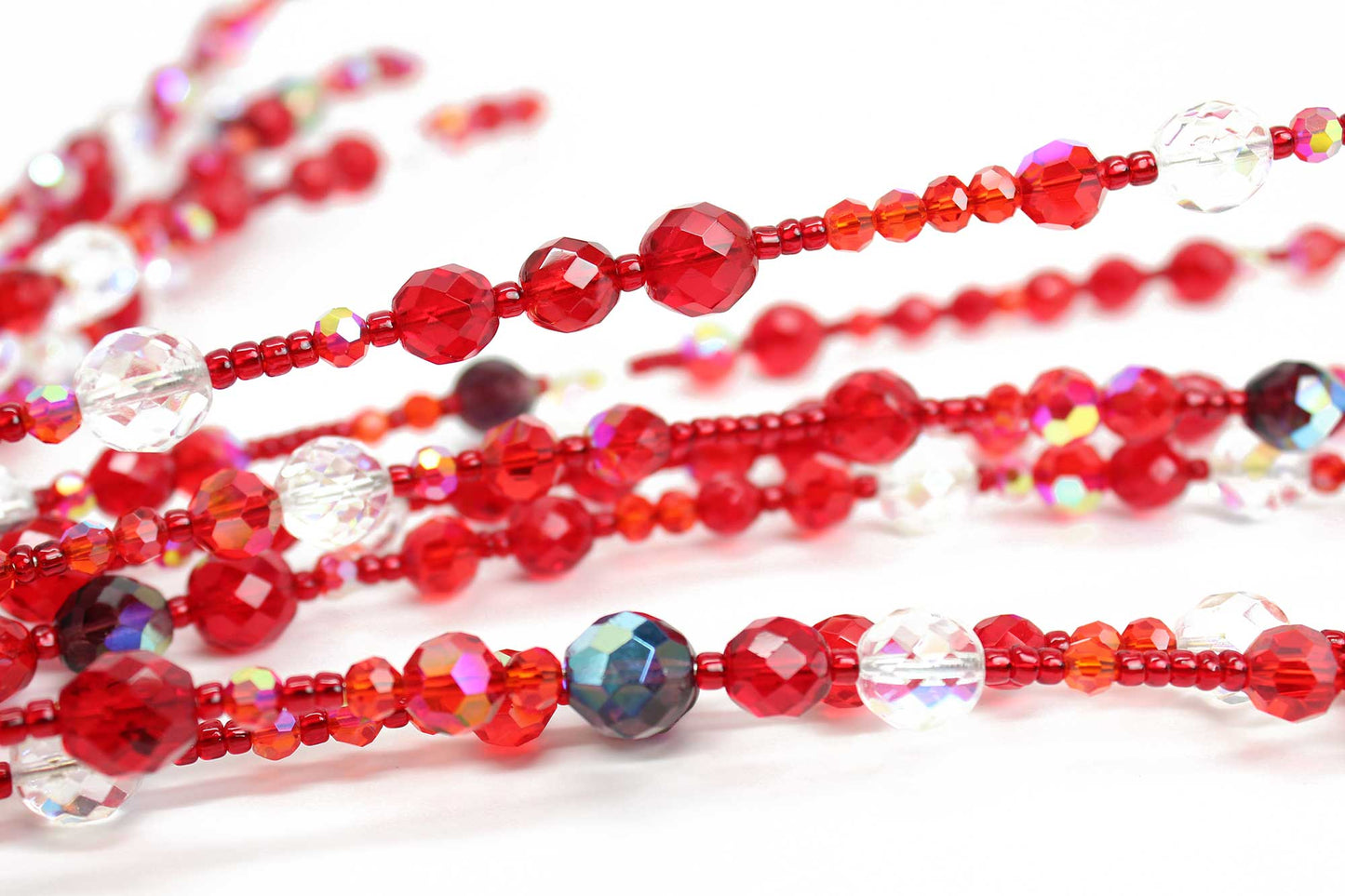 Ruby Red Crystal Bead Garden Sparkler