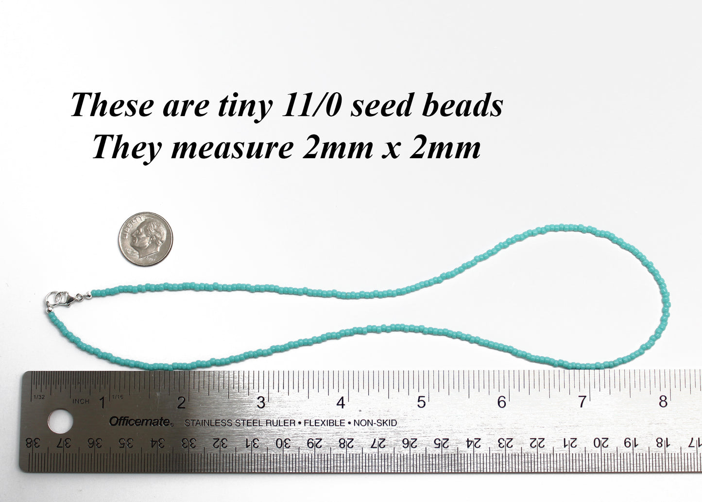 Thin Turquoise Bead Necklace