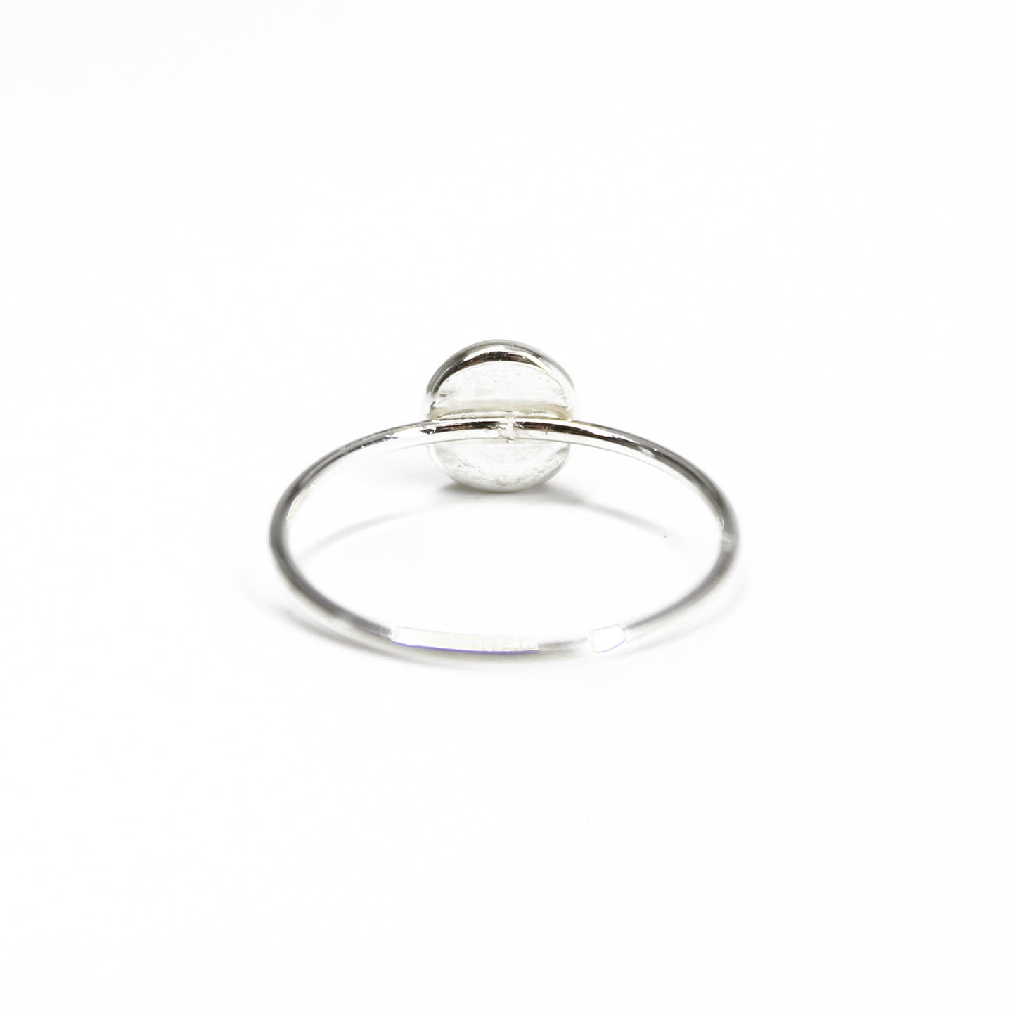 6mm Round Spiny Oyster Shell Ring 925 Sterling Silver, Dainty Orange Ring