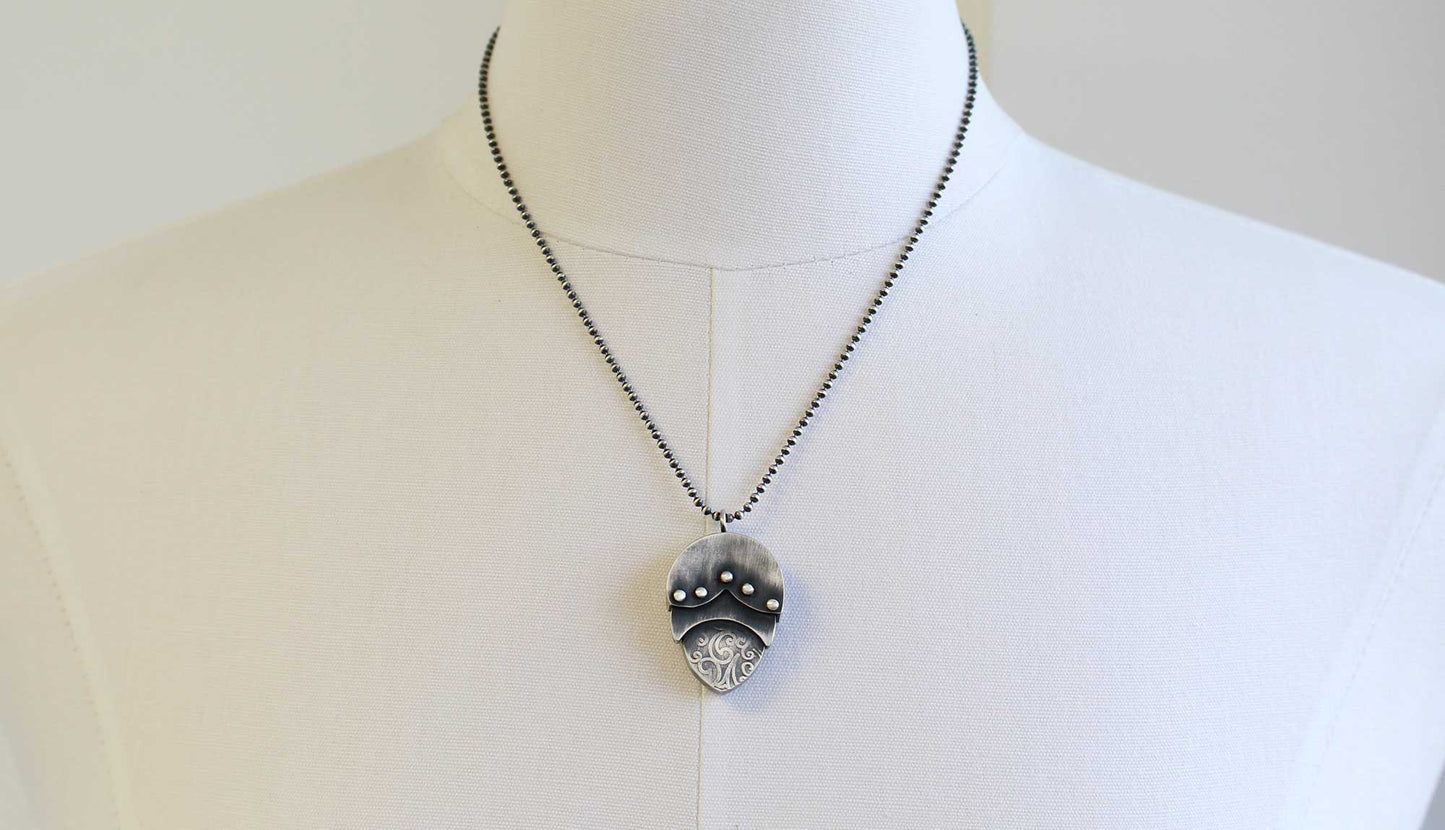 Handmade Sterling Silver Nested Pendant Necklace