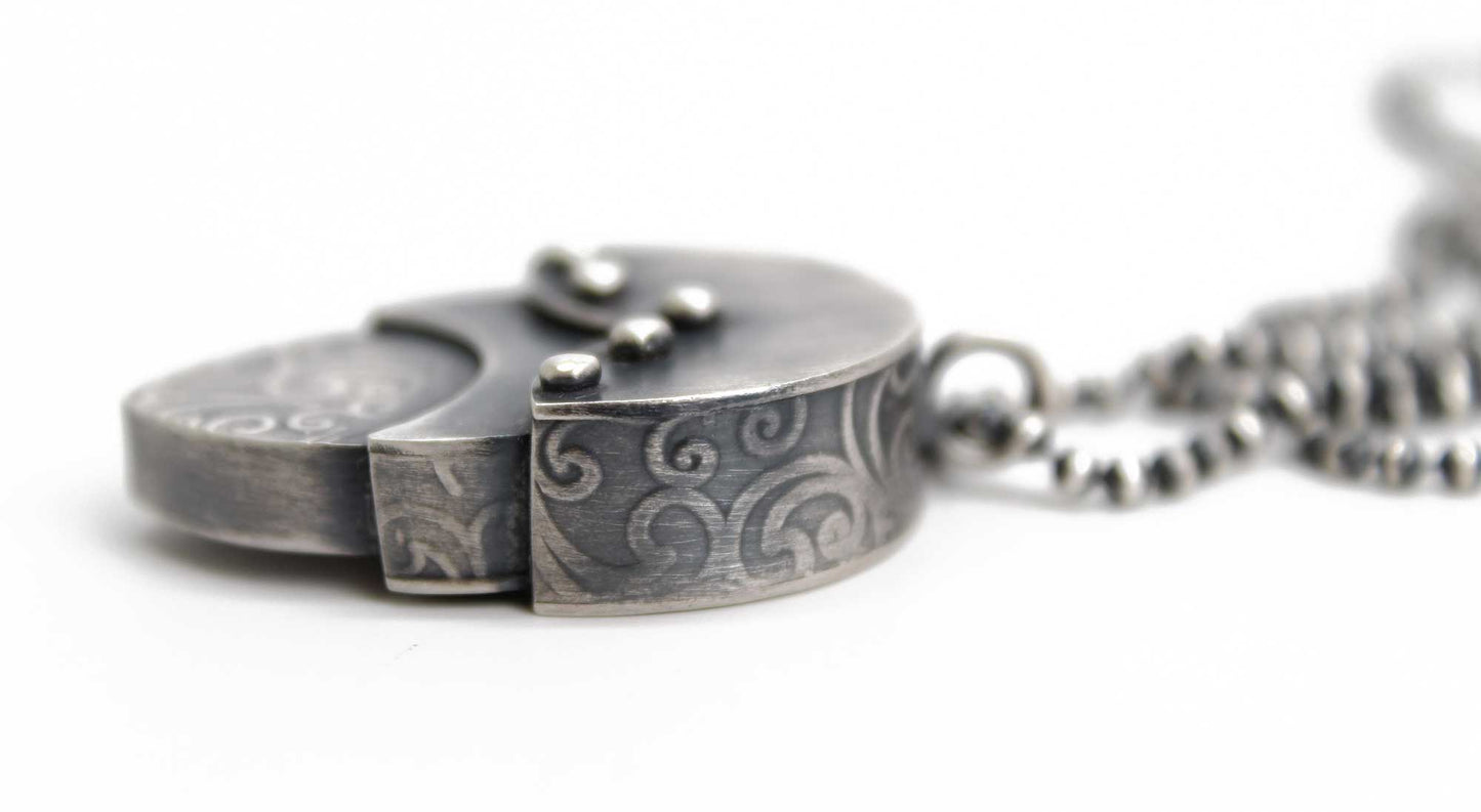 Embossed Sterling Silver Nested Pendant