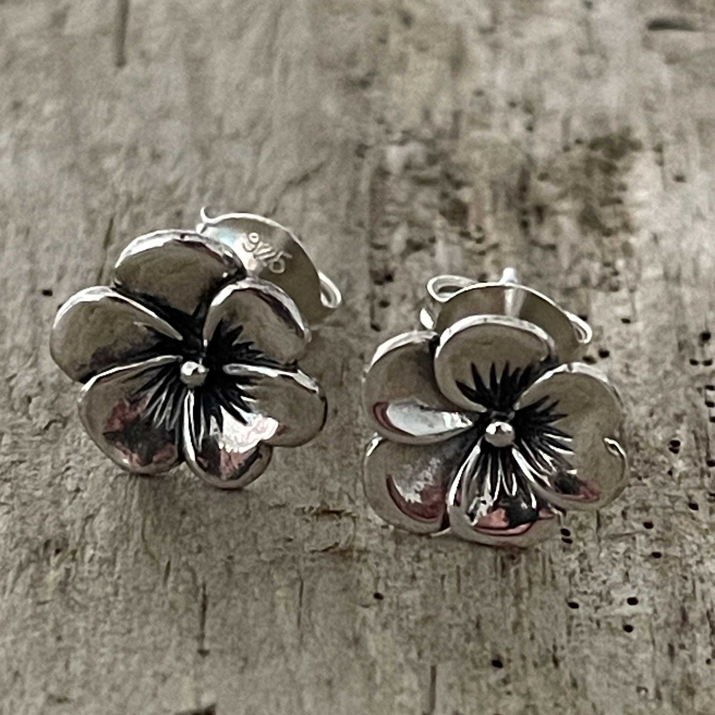 Sterling Silver Flower Stud Earrings
