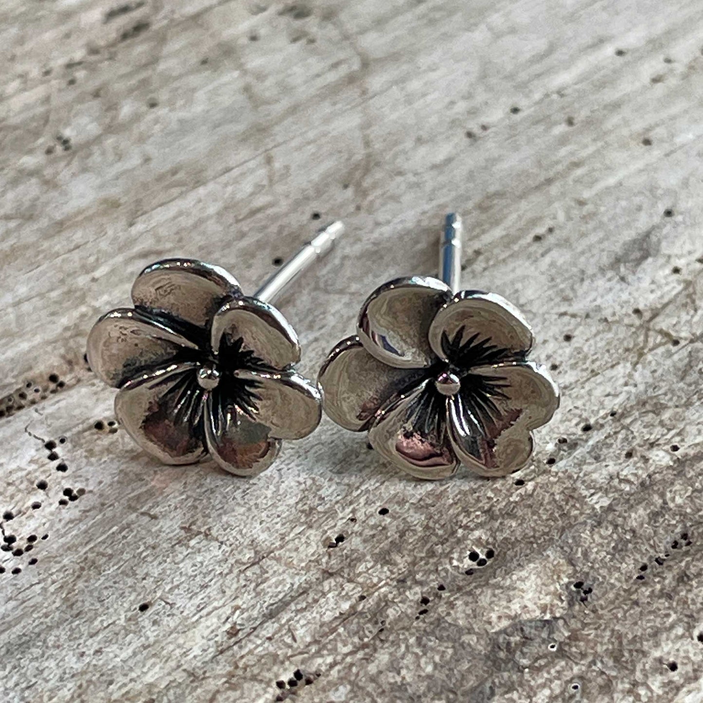 Sterling Silver Floral Stud Earrings