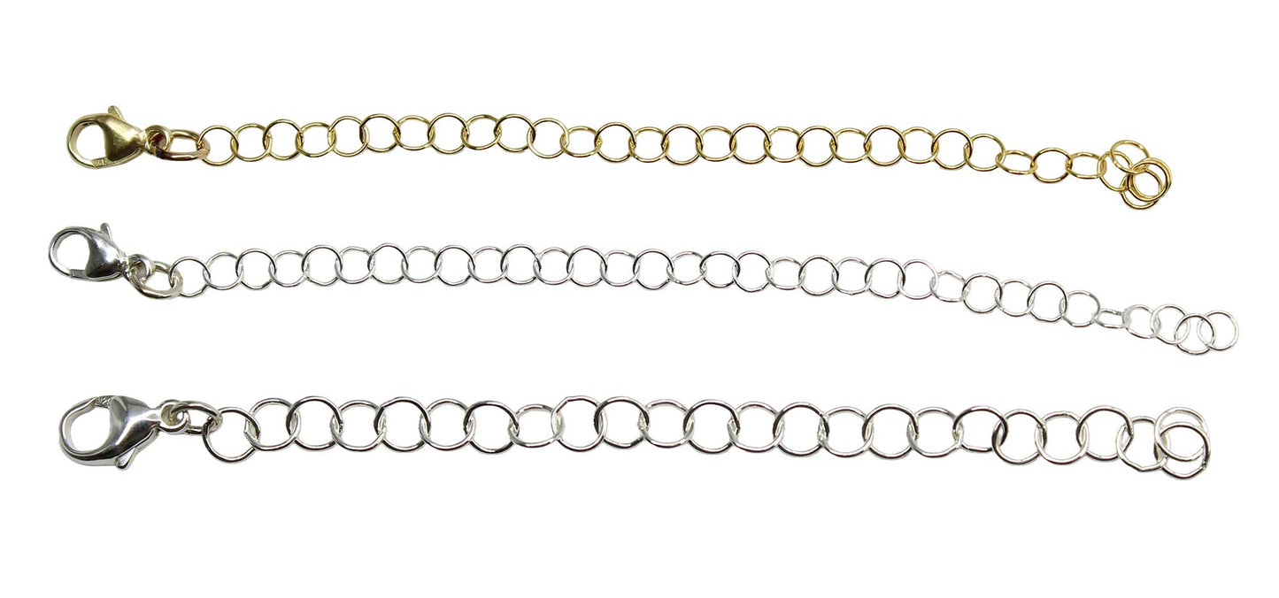 One Sterling Silver or Yellow Gold Fill Extender for Bracelets and Necklaces