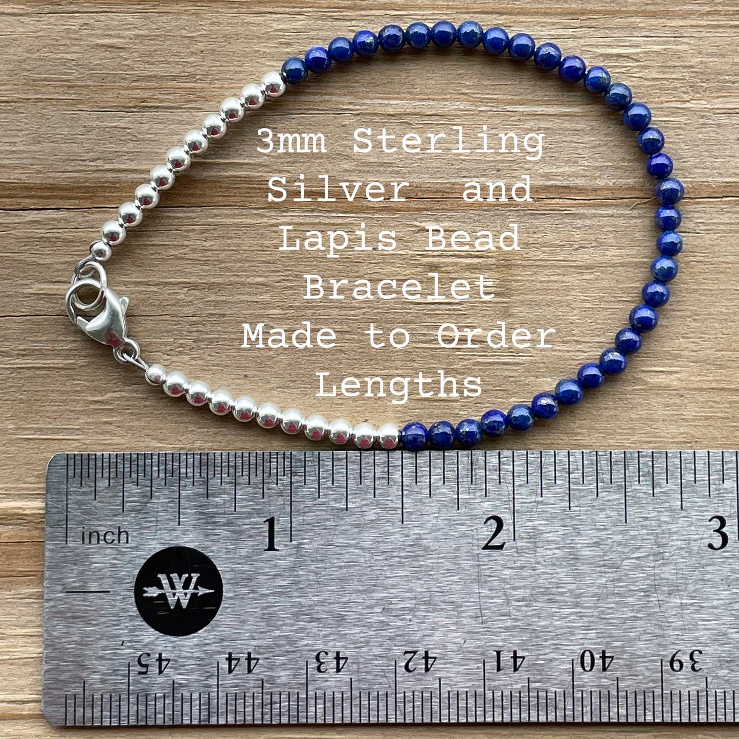 Lapis and Sterling Silver Bead Bracelet