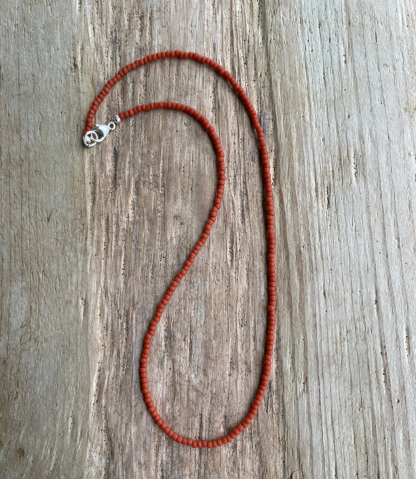 Terra Cotta Brown Seed Bead Necklace