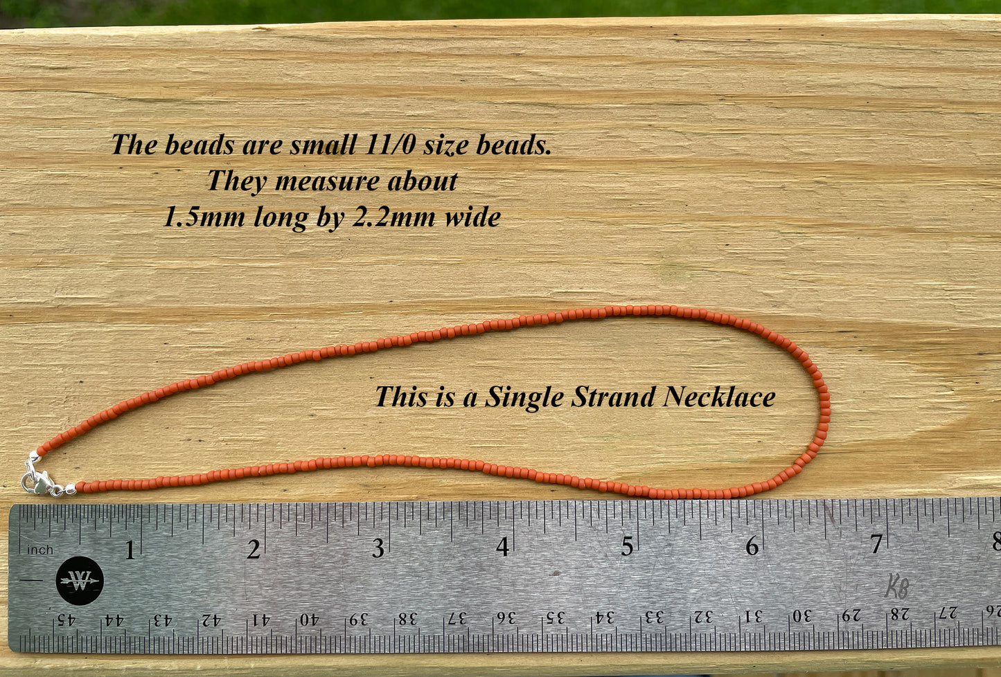 Terra Cotta Brown Seed Bead Necklace