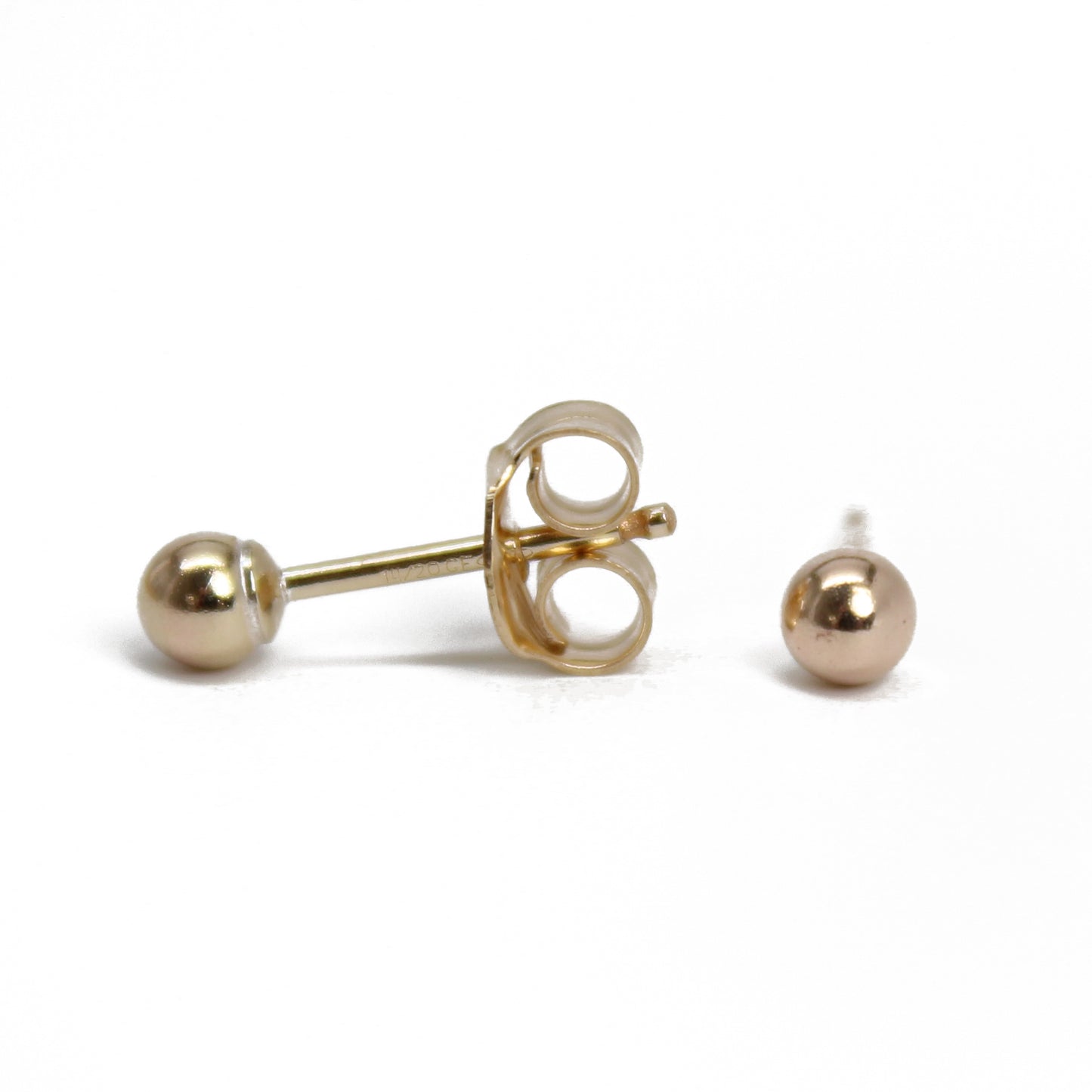 3mm Yellow Gold-Filled Ball Stud Earrings