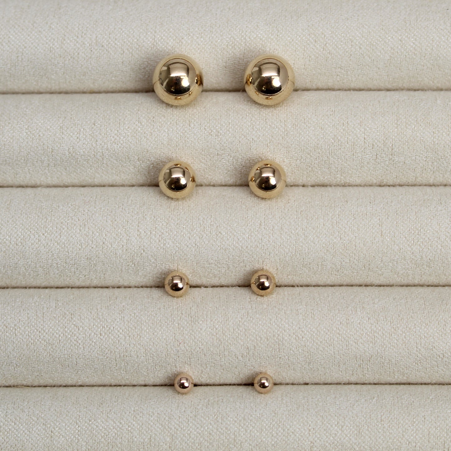 Yellow Gold-Filled Ball Stud Earrings