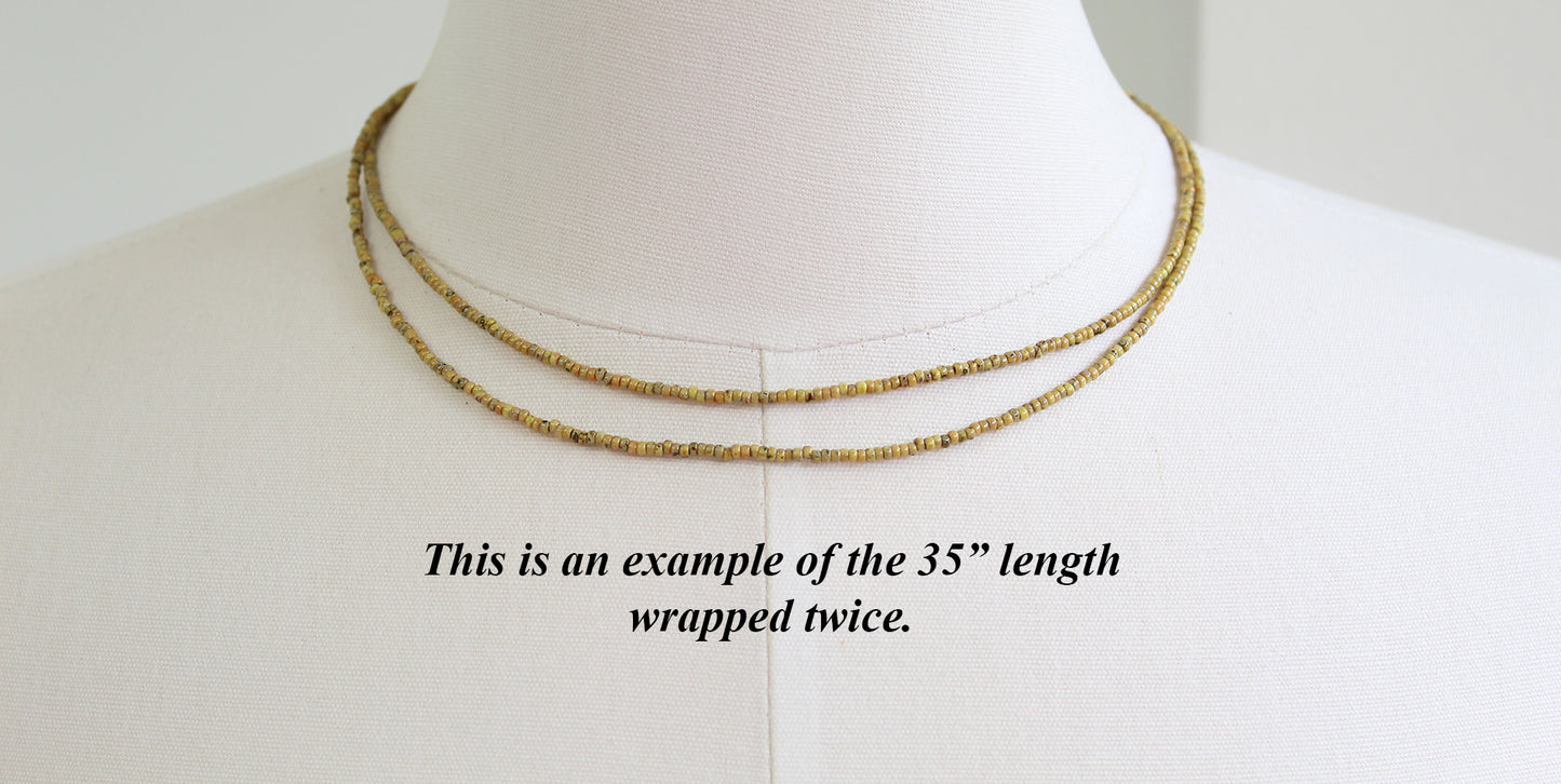 Tan Picasso Seed Bead Necklace