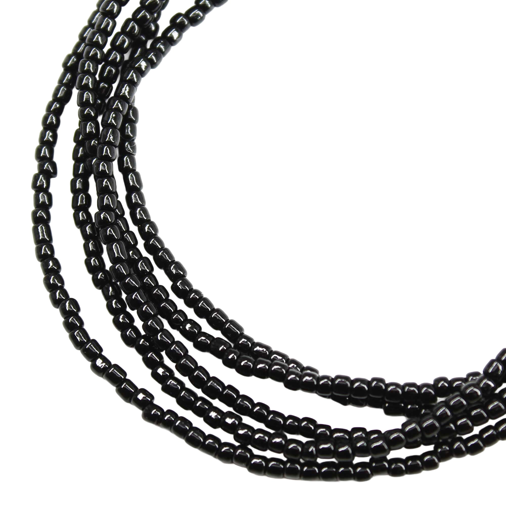 Black Seed Bead Necklace, Thin 1.5mm Single Strand – Kathy Bankston