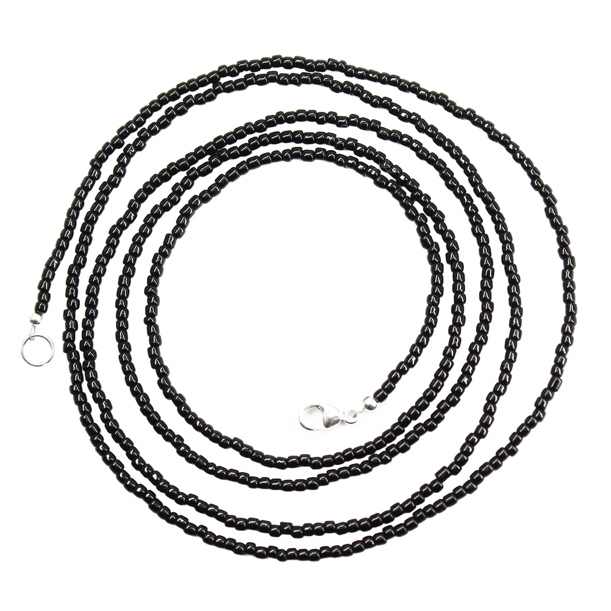 Black Seed Bead Necklace, Thin 1.5mm Single Strand – Kathy Bankston