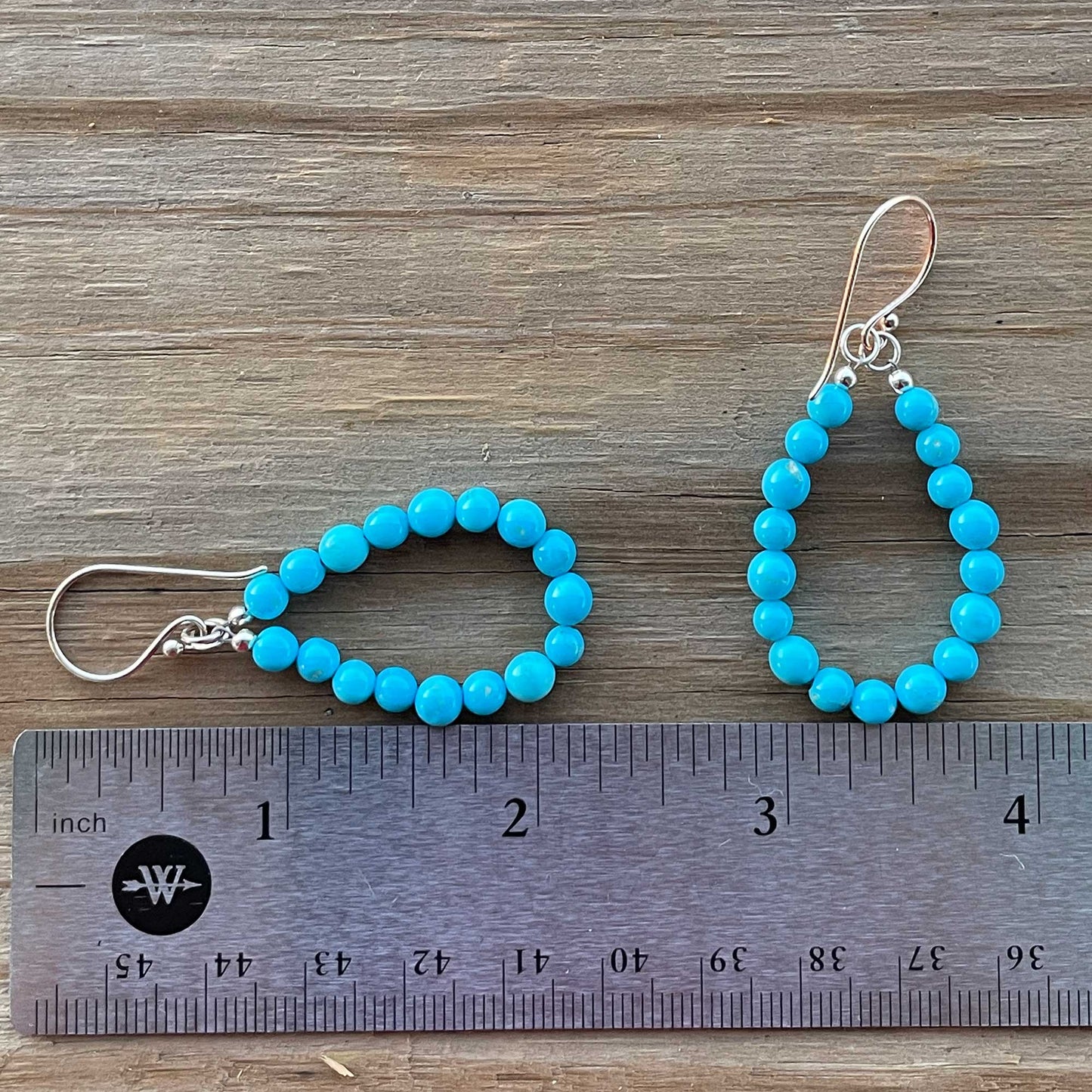 Blue Turquoise Bead Earrings