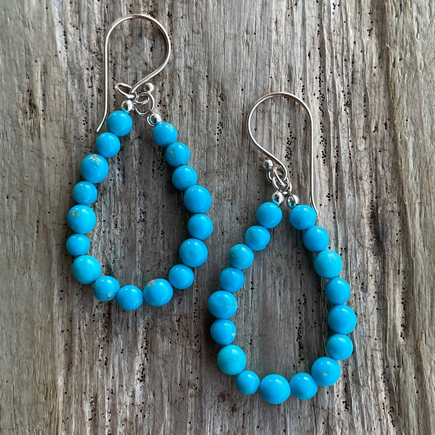 Blue Turquoise Bead Earrings